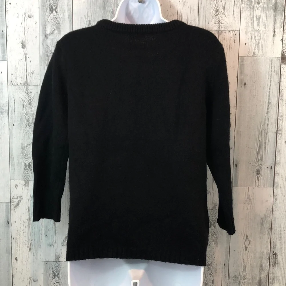 J.Crew Wool Blend Black/White Pullover Sweater Small